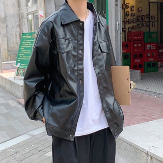 Áo Khoác Da Dáng Rộng Phong Cách Hàn Quốc Thời Trang Xuân Thu Cho Nam hs1