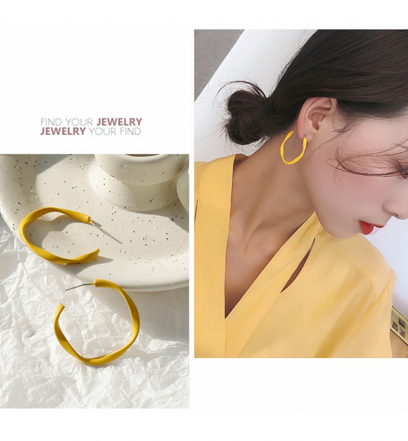 Khuyên tai tròn mạ bạc 925 phong cách đơn giản retro xinh xắn