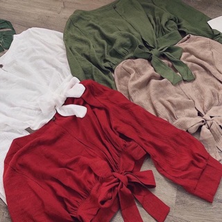 ÁO CROPTOP CỘT NƠ LƯNG (KÈM HÌNH THẬT)
