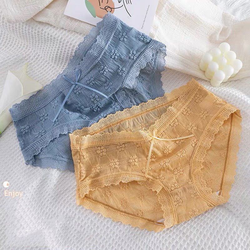 Quần Lót Nữ Thun Lạnh Ren Hoa Thủy Tán QL10