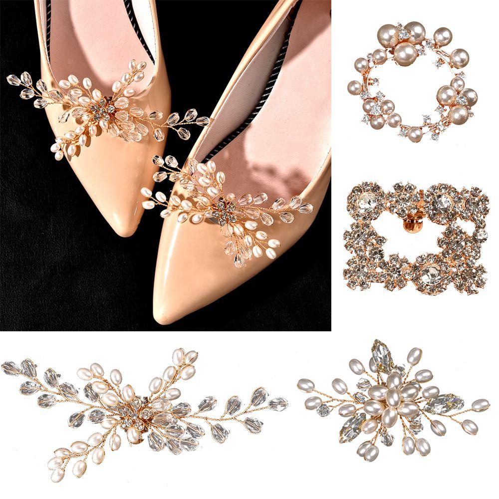 1 Cặp Phụ Kiện Trang Trí Giày Đám Cưới Độc Đáo|Trâm Cài Áo Cô Dâu Đính Đá Sang Trọng