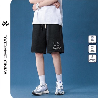 Quần short thun nam nữ WIND unisex ống rộng WIND DEVIL đùi lửng ngố thời trang mặc nhà