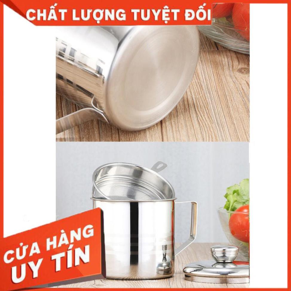 [Freeship - Hàng loại 1] Ca inox lọc dầu mỡ 1,2 lít lọc cặn dầu ăn, mỡ thừa