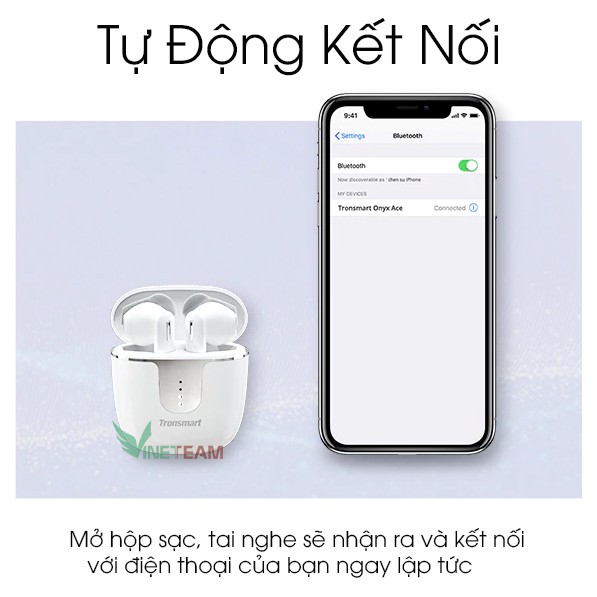 Tai Nghe Bluetooth Tronsmart Onyx Ace TWS,4 MICRO, Chống nước IPX5 tích hợp công nghệ Qualcomm APTX hủy tiếng ồn -dc4081