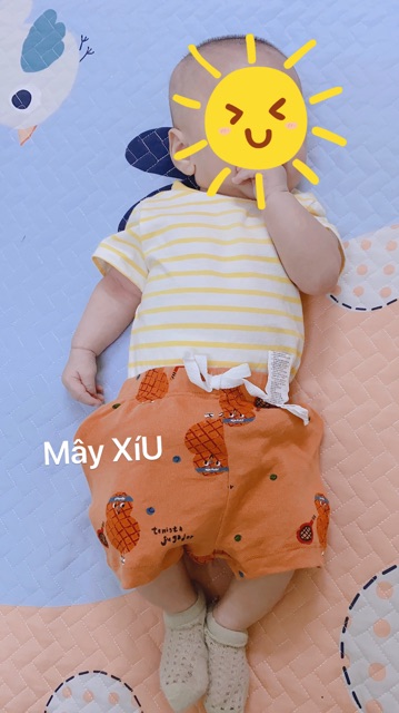 Quần cotton xuất Hàn hoạ tiết củ lạc Pimpollo JLECN01