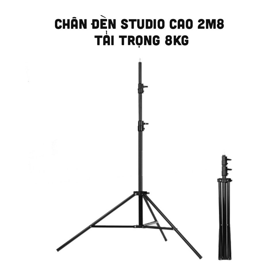 Chân đèn livestream, studio, flash rời dùng chụp ảnh quay phim chiều cao 2m8 tải trọng 8kg chính hãng Refutuna