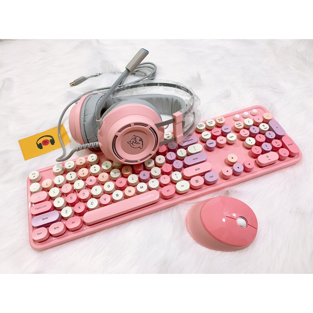 Combo Bàn phím và chuột không dây Moffi Bàn phím SWEET - hàng chuẩn xịn - hình thật