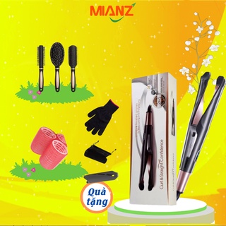 Máy uốn duỗi ép là tóc MIANZ, núm xoay chỉnh nhiệt, làm xoăn tóc tự nhiên MIANZ STORE