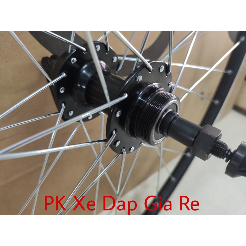 Bộ vành xe đạp bánh 700C, Vành Alexrims cao cấp đan sẵn Moayo bạc đạn, líp vặn, phanh đĩa, phanh U,V - PK Xe Dap Gia Re