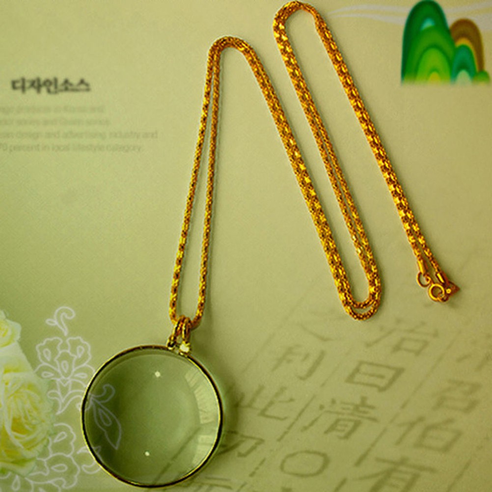 {factoryoutlet} 5PCS Magnifying Glass Decor Monocle Lens Necklace Magnifier Coin Pendant adover