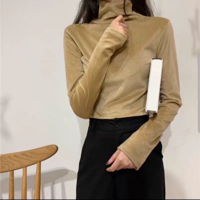 ÁO LEN NHUNG CỔ LỌ STYLE HÀN QUỐC NỮ SIÊU ĐẸP
