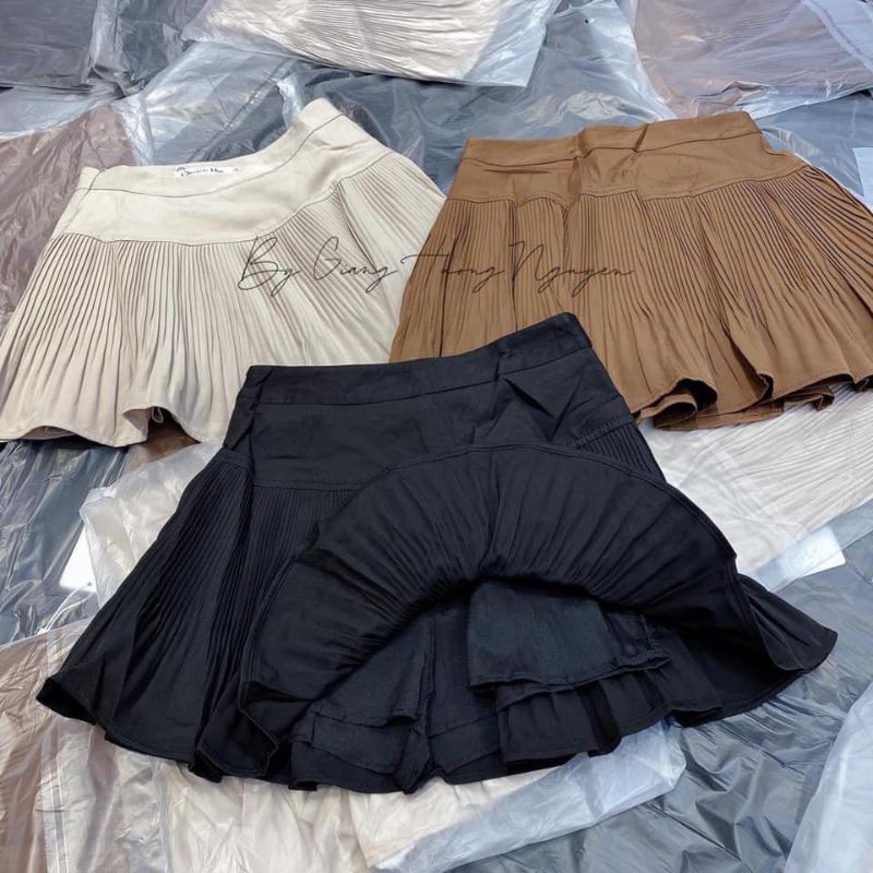 Xả hàng Chân váy xòa ly tăm có lót quần trong váy ,chất liệu cao cấp cam kết hàng loại đẹp cho xem hàng CV059