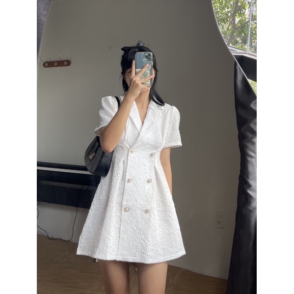 Đầm hoa gấm xoè 18again (Hàng sẵn / ảnh thật)