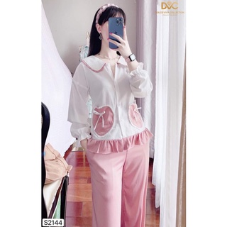 Bộ đồ nữ thu đông - Pijama lụa cao cấp 2144