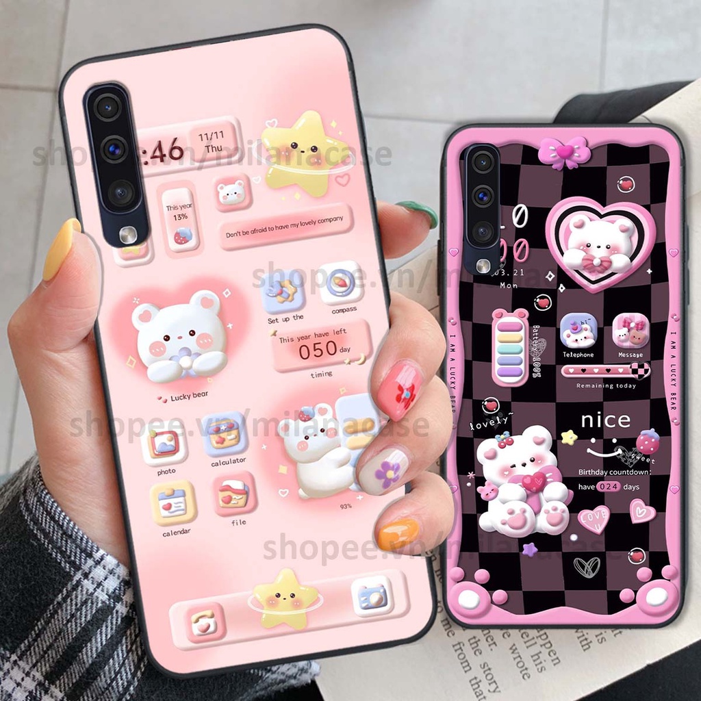 Ốp Samsung A30s / A50 / A50s / A70 hình đồng hồ icon gấu mèo cute cực dễ thương ngộ nghĩnh