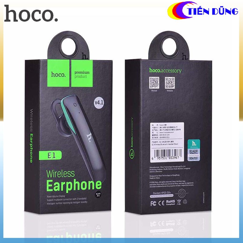 Tai nghe bluetooth Hoco E1 V4.1 âm thanh tốt có micro đàm thoại