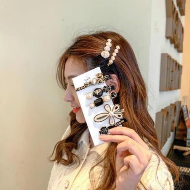 Set 5 kẹp tóc Hàn Quốc siêu xinh đính đá sang chảnh