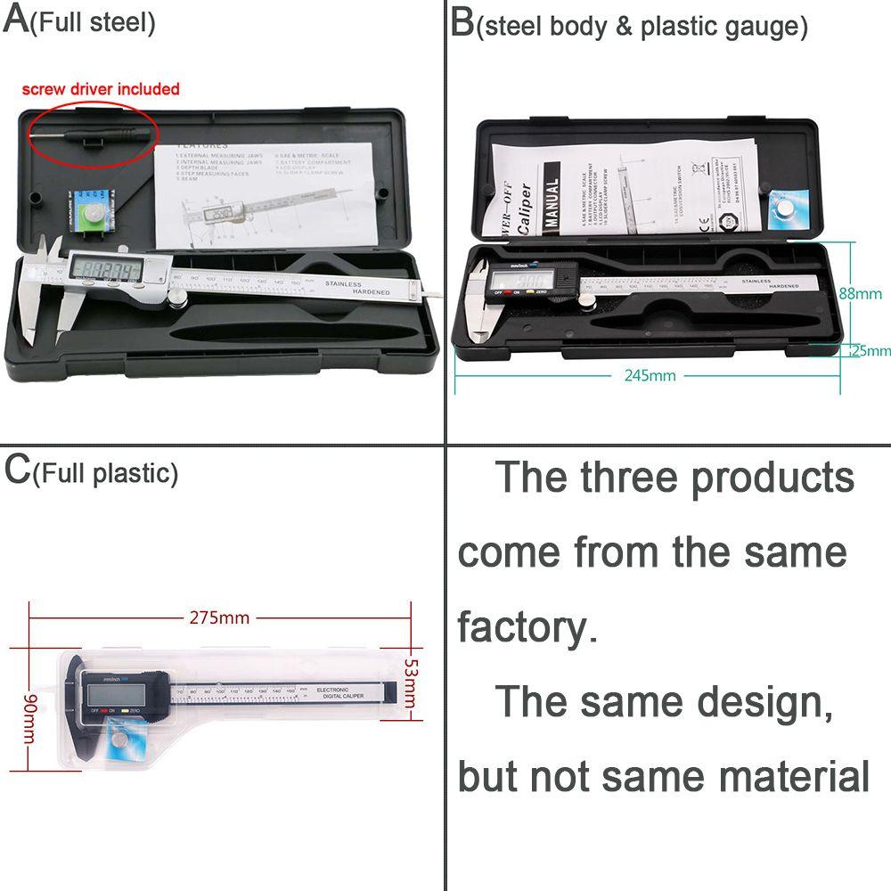 GOGOUP 150mm/6inch Digital Vernier Caliper Metalworking Precision Measuring Tool Ruler Stainless Steel