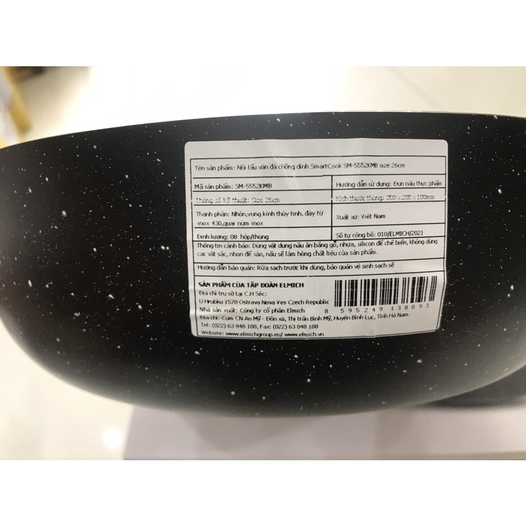 Nồi lẩu chống dính vân đá Smartcook SM-5552KMB size 26cm