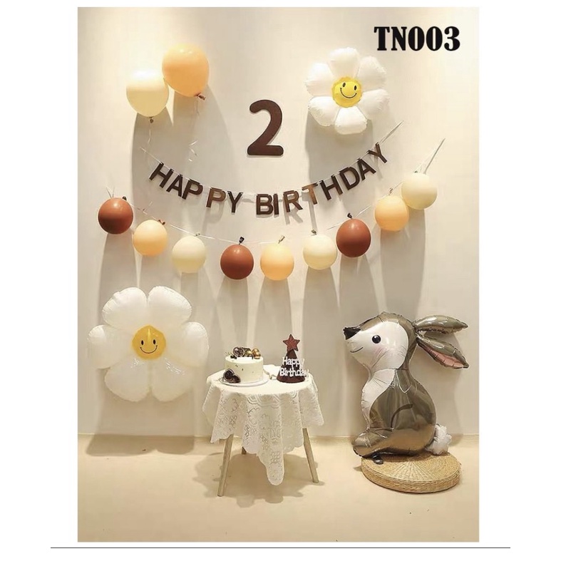 Bóng trang trí sinh nhật, Set Thỏ Ngọc Style Hàn Quốc xinh lung linh cho bé yêu