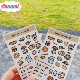 Miếng dán trang trí hình bánh mì sữa xinh xắn thiết kế đáng yêu kiểu hàn quốc