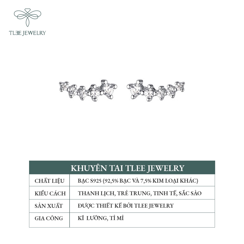Khuyên tai bạc nữ TLEE sao băng lấp lánh NCJ B0100