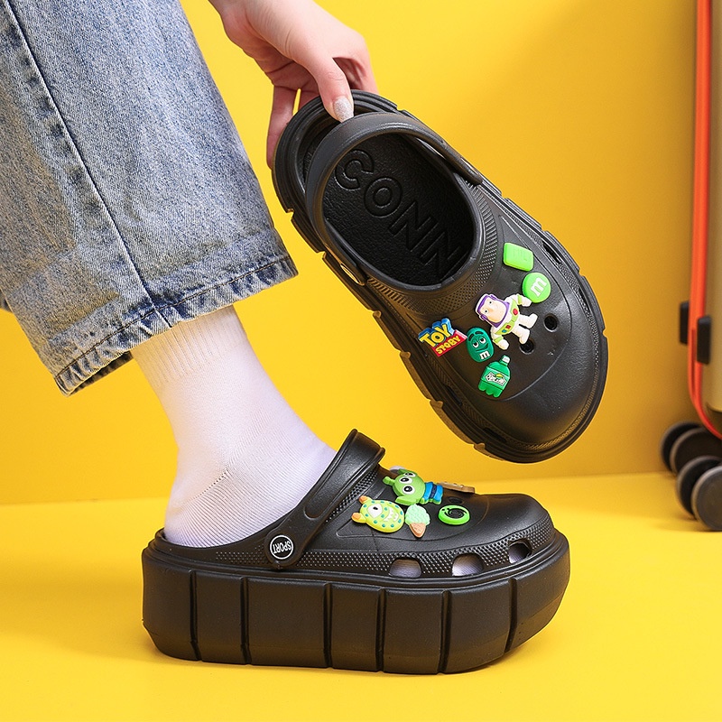 - Dép bánh mì DULES Cross sticker ToyStory đế cao 6cm -Cross độn đế cao đúc nguyên khối, siêu êm - PinkOri