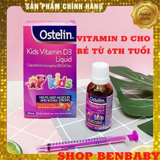 Ostelin Kids Vitamin D3 Liquid 20ml, bổ sung vitamin d3 cho bé từ 6 tháng