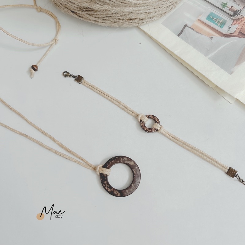 Vòng Sumi - Vòng cổ / dây chuyền, vòng tay khoen gỗ vintage