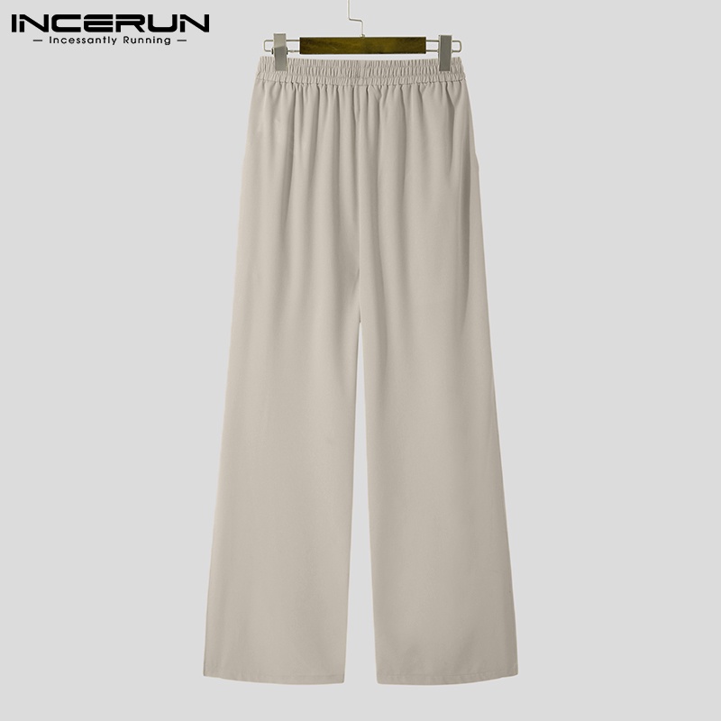 Quần Baggy INCERUN dây rút xẻ tà bên hông lưng cao hợp thời trang cho nam