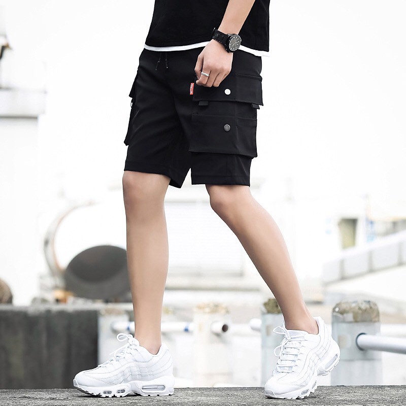 Quần Short Kaki Túi Hộp Nam Nữ Dây Rút Unisex