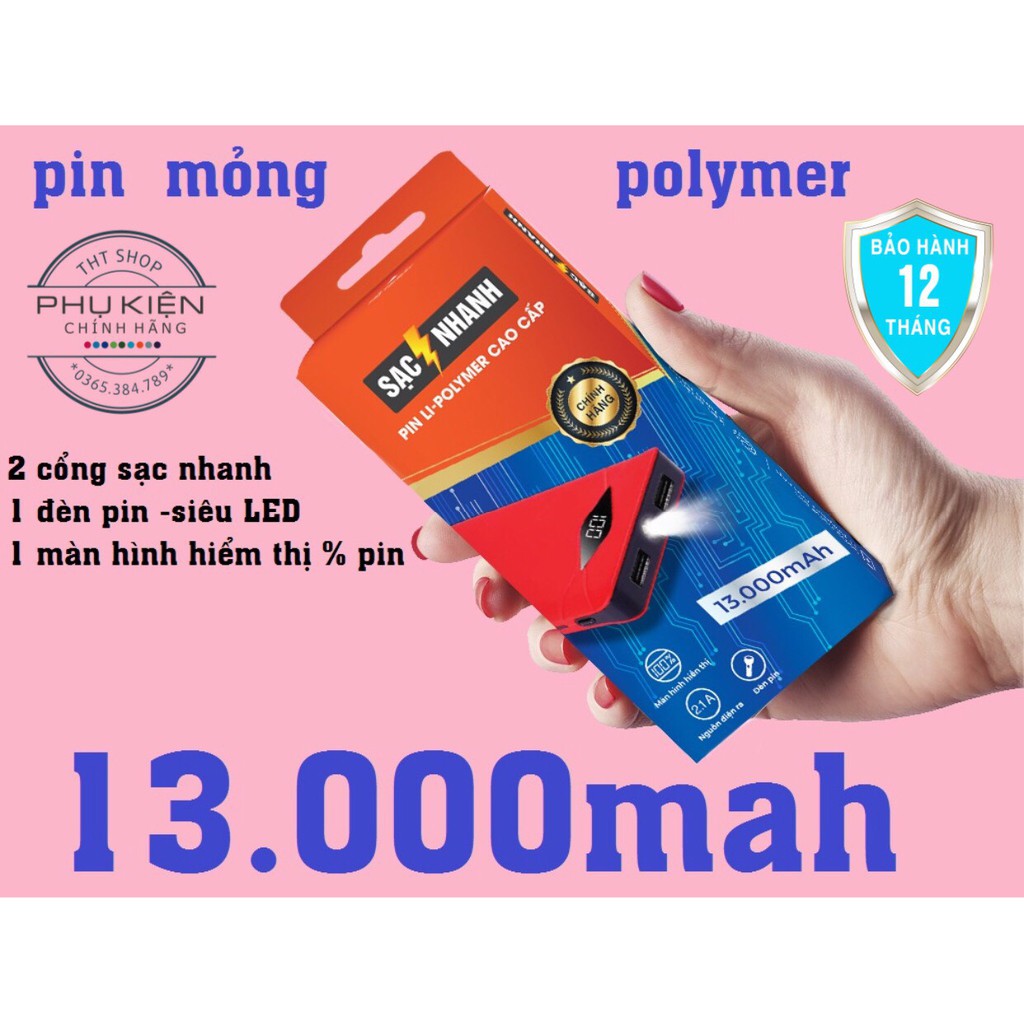 [CHÍNH HÃNG] Sạc dự phòng13000mAh bảo hành 1 đổi 1 - 12 Tháng.