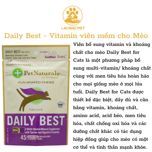 Viên khoáng tổng hợp dành cho chó DAILY BEST gói 45 viên - LAI NHỰ PET