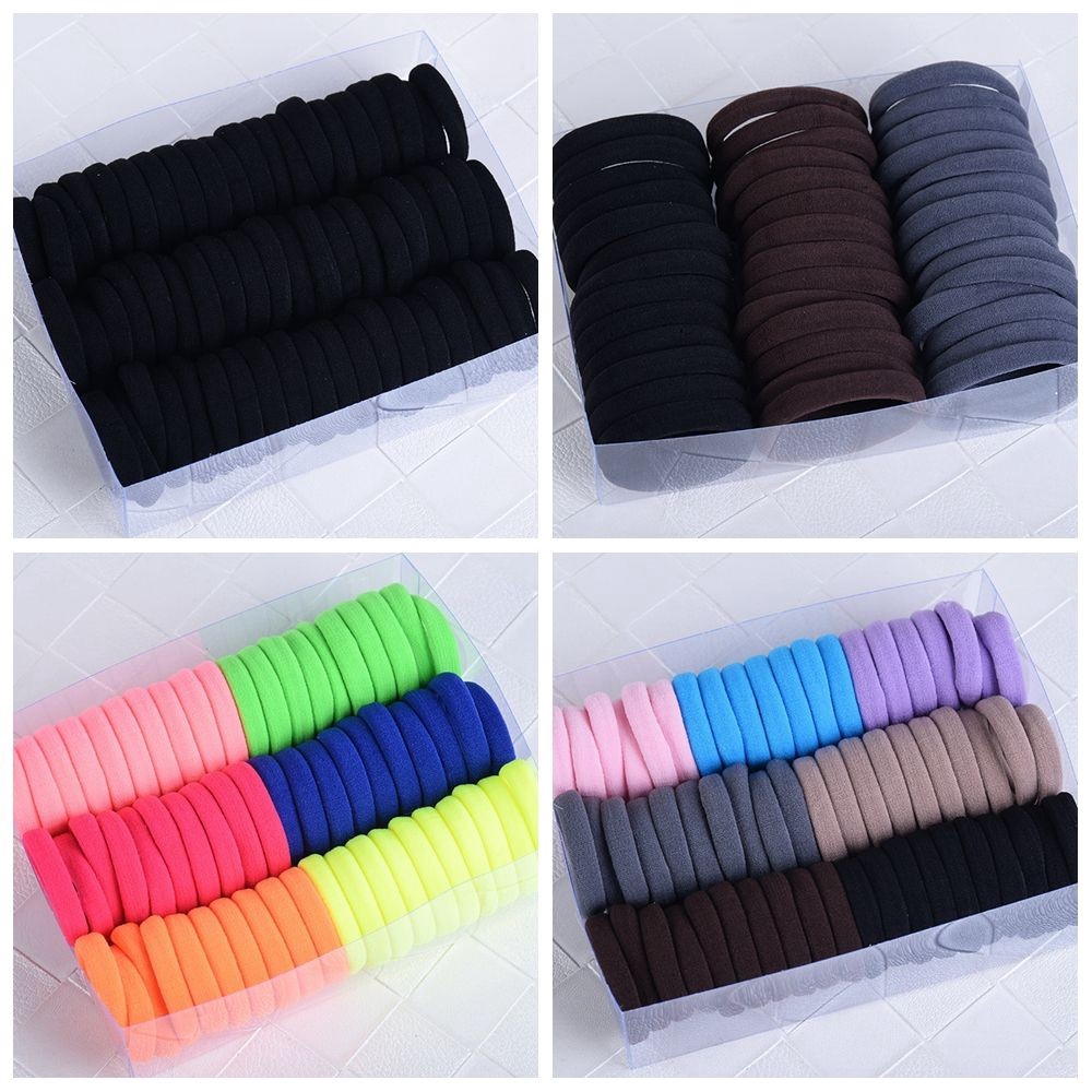 Set 40/60 dây buộc tóc nhiều màu đơn giản thời trang cho nữ