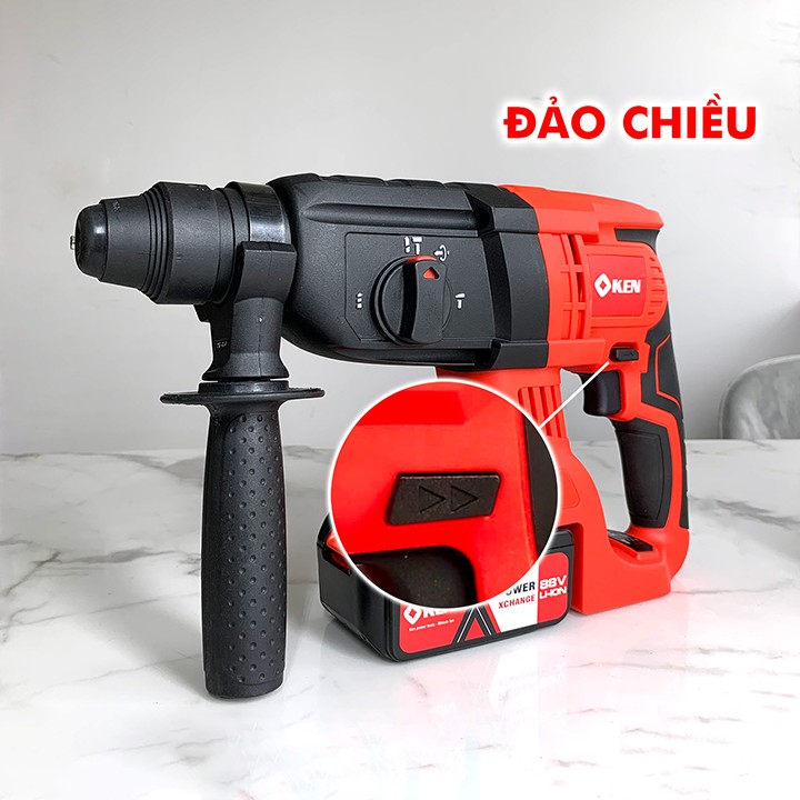 Máy khoan, đục bê tông dùng pin KEN 88V 3 chức năng - Pin 10 CELL - Động cơ từ  -  Không chổi than