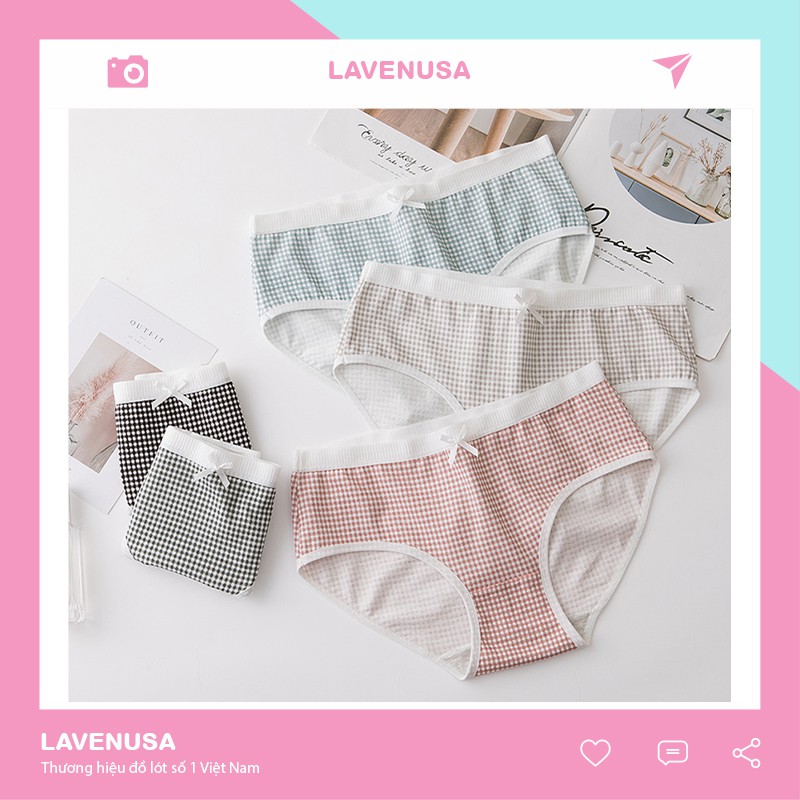 Quần lót nữ hình ngộ nghĩnh cute dễ thương thời trang màu hồng mặc trong váy QL56