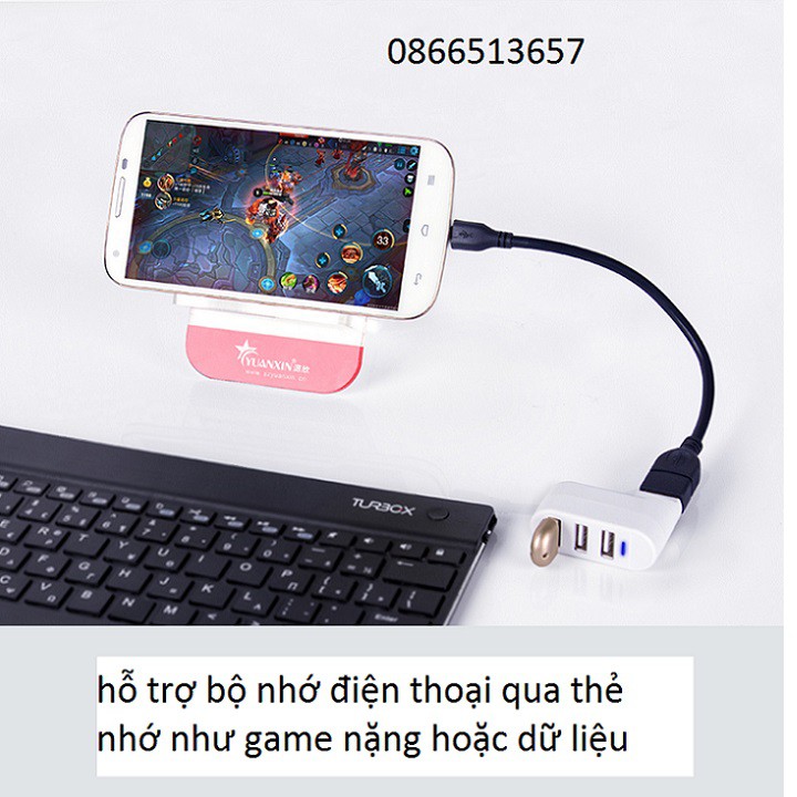 Hub chia USB thành 3 cổng Superspeed tốc độ cao mini