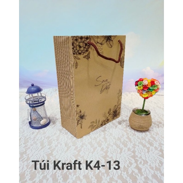 TÚI KRAFT IN HOA VĂN 27X36