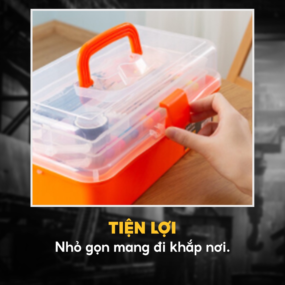 [Mã BMBAU50 giảm 7% đơn 99K] Hộp Đựng Dụng Cụ 13 Inch Nhựa PP Siêu Bền Deli DL432013B - Chính Hãng Nhập Khẩu