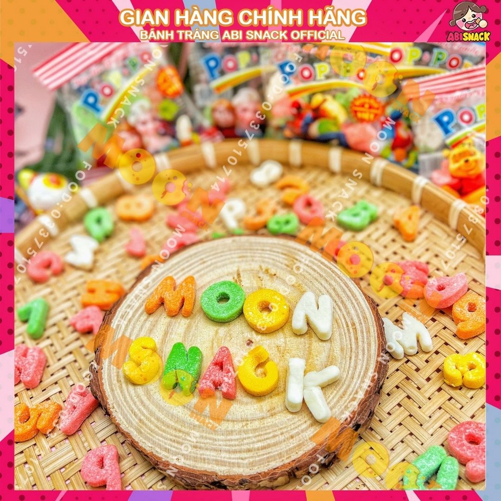 Kẹo chữ cái Pop &amp; pop gummy candy chữ cái A B C D gói 12g