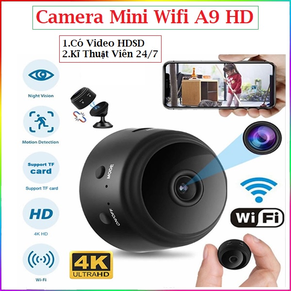 ⚡Dùng Pin, Quan Sát Từ Xa⚡ Camera giám sát kết nối internet A9/A9s HD Wifi Không dây tích hợp hồng ngoại, quan sát từ xa