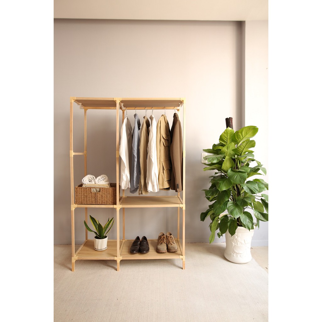 Tủ quần áo khung gỗ MINHLONGWOOD- tủ lắp ráp đa năng 2B4N, decor theo phong cách của bạn
