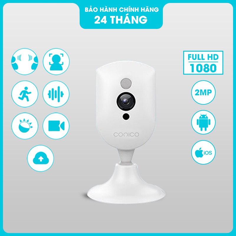 Camera ip wifi Conico 812E Full HD 1080P 2MP - Góc quan sát rộng 150 độ, Đàm thoại 2 chiều, Báo động đột nhập