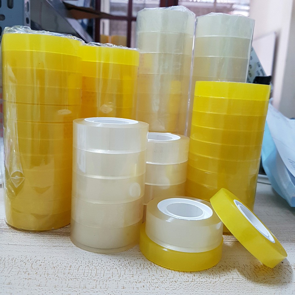 Băng dính văn phòng vòng nhỏ Cây 12 cuộn Băng keo 1F 50m/ cuộn Shop Bé TiTi