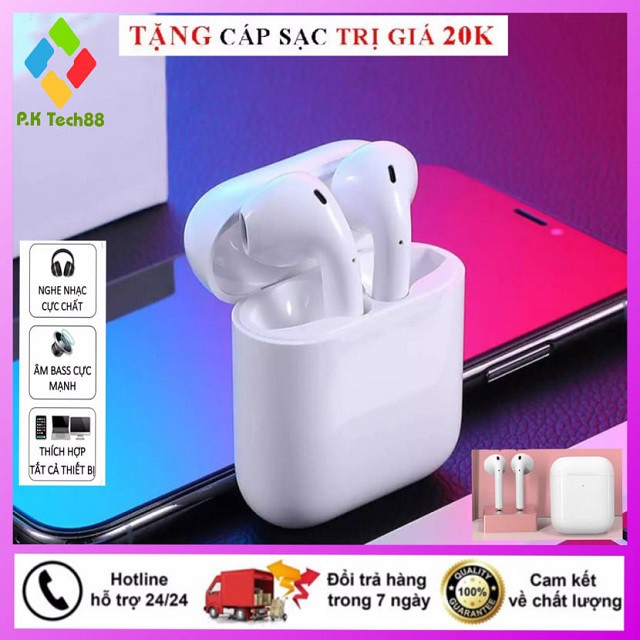 Tai Nghe Bluetooth Không Dây inpods i12 TWS điều khiển cảm biến âm thanh HIFI cho Android iOS | BigBuy360 - bigbuy360.vn