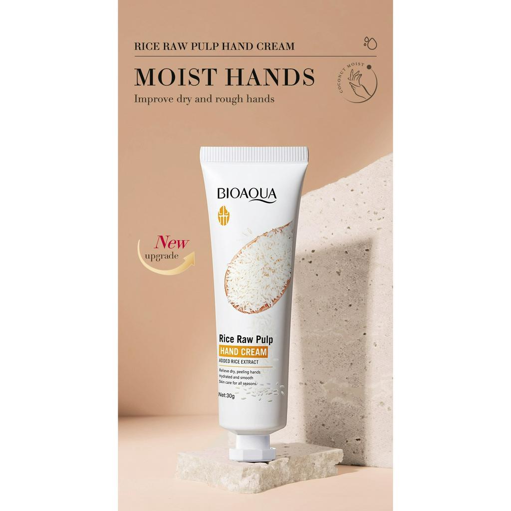 Kem dưỡng tay Bioaqua Kem dưỡng ẩm da tay tinh chất cám gạo chống khô làm trắng da tay Luxuka BA19
