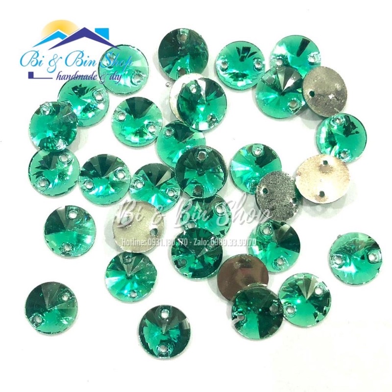 50 Viên Đá Kiếng Tròn 10mm Đính Kết Trang Phục Thời Trang, Làm Phụ Kiện Handmade