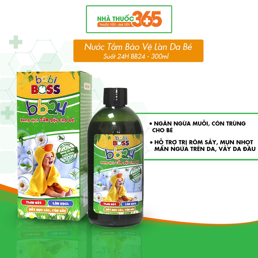 Nước Tắm Công Thức BB24 Từ Thành Phần Tự Nhiên, Bảo Vệ Làn Da Bé Suốt 24h - 300ml