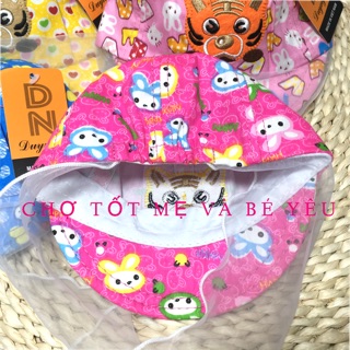 NÓN CÓ KHĂN VOAN CHE BỤI CHO BÉ 3-6 THÁNG