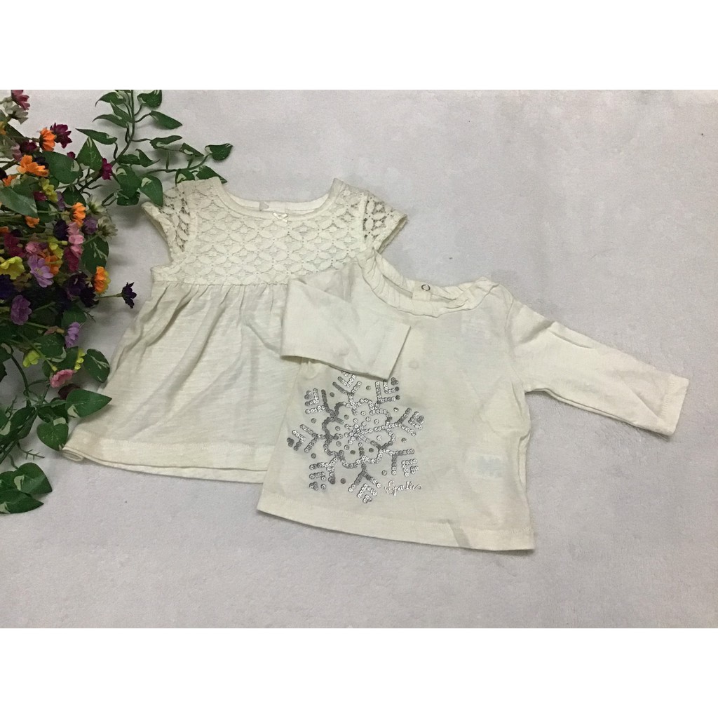 SALE giá chỉ 29k combo 2 áo thun sơ sinh bé gái, từ 3-5kg hàng xuất khẩu rất đẹp vải mềm mịn giao mẫu ngẫu nhiên